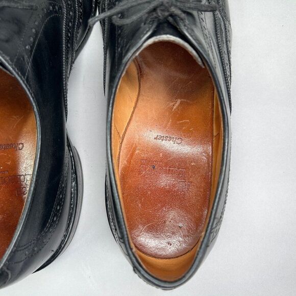 Allen Edmonds Men's Size 11D Chester Black Leather Wing Tip Dress Shoes - Picture 10 of 13